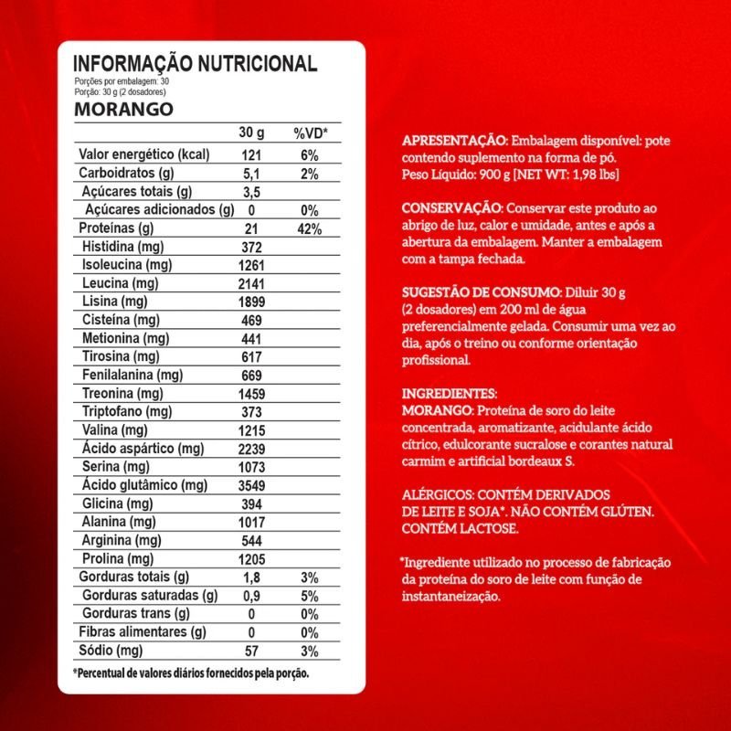 Whey Protein Concentrado Pote 900g - Imagem 2